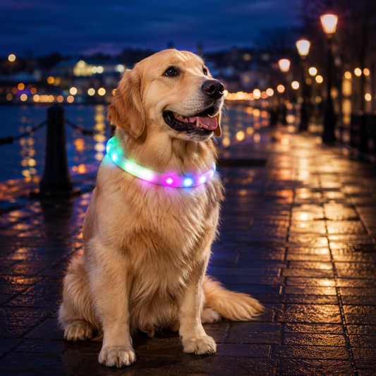 Collier LED Zenwoof — chien de nuit