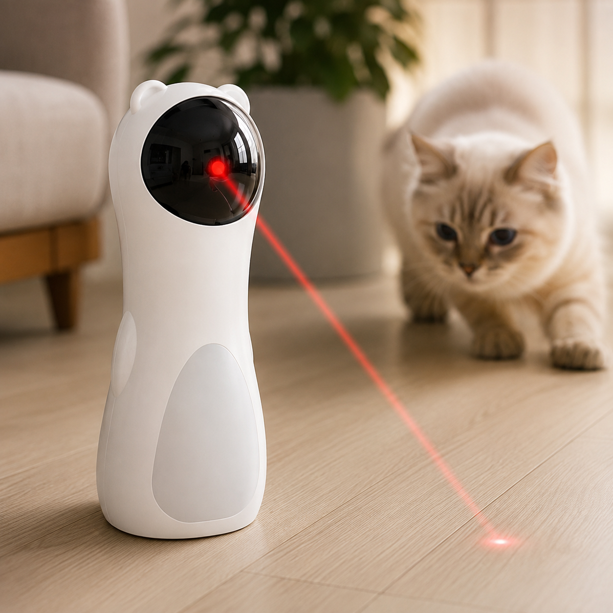 Jouet Laser Zenwoof — chat en action